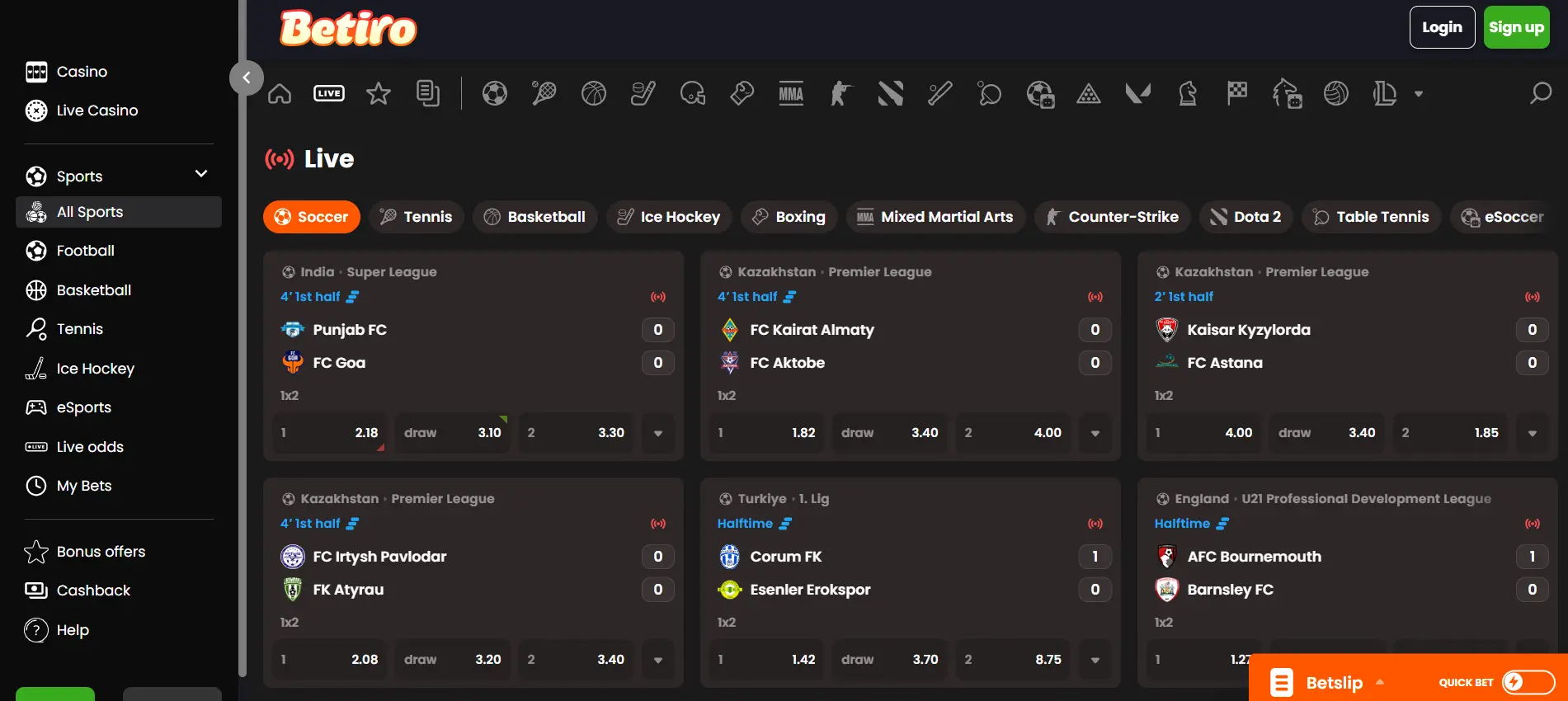 Betiro Casinos sportspel
